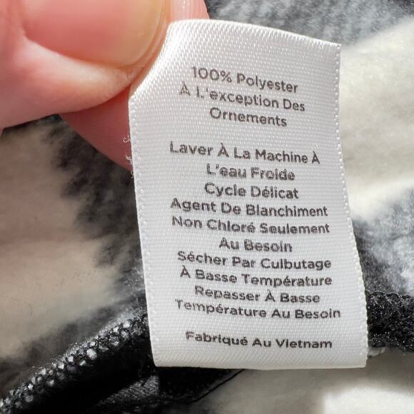 Fleece Full Zip Jacket Talbots Woman's L Zipper Pockets Quilted Elbow Patches - Picture 8 of 12